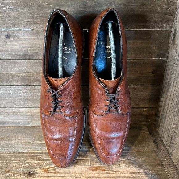 Mens Allen Edmonds Delray Brown Leather Split Toe Oxford Dress Shoes Size 14 A - Picture 3 of 6
